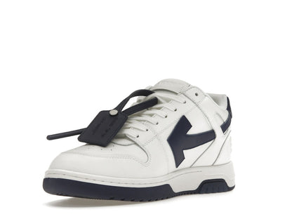 OFF-WHITE Out Of Office OOO Low Tops White Navy Blue