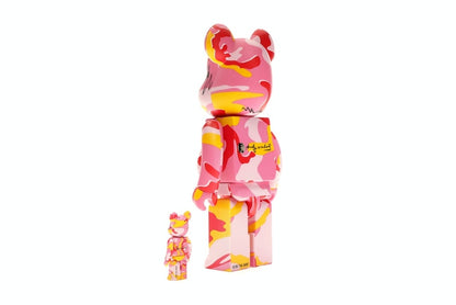 Bearbrick Andy Warhol Camo Ver. 100% & 400% Set Pink