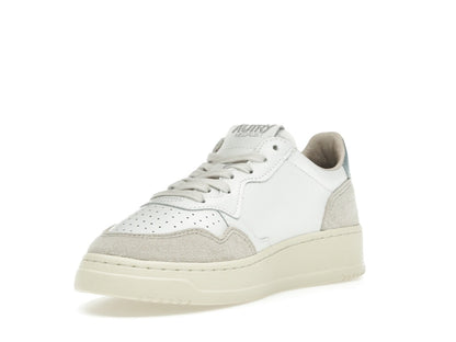 Autry Medalist Leather Low White Silver Blue Beige (Women's)