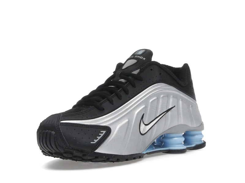 Nike Shox R4 Metallic Silver Black Psychic Blue