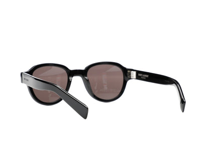 Saint Laurent Round-Frame Acetate Sunglasses Black/Black/Black (SL546-30013743-001)