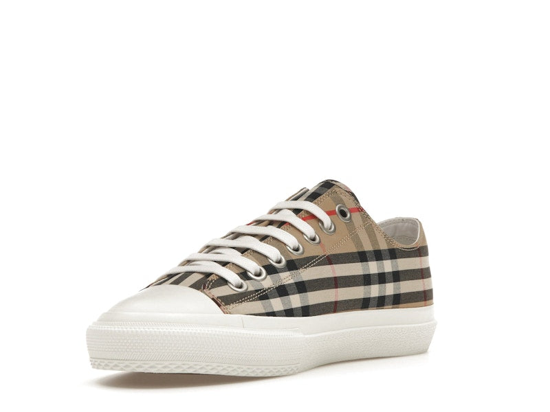 Burberry Logo Print Vintage Check Cotton Sneakers Archive Beige (Women's)