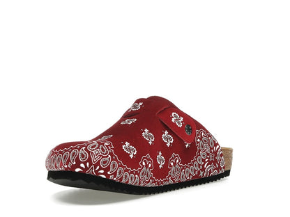 Bravest Studios Suede Paisley Clogs Burgundy