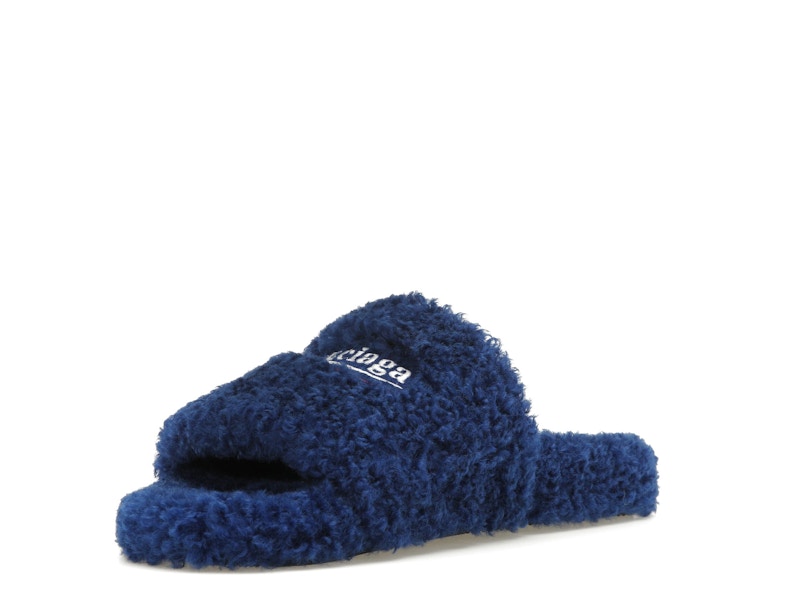 Balenciaga Furry Slide Blue