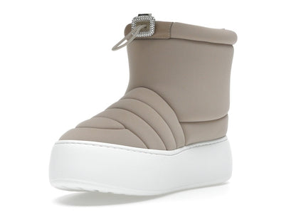 Roger Vivier Viv' Winter Puffy Ankle Boots Beige Crystal Buckle (Women's)