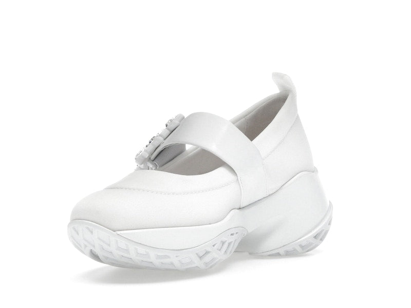 Roger Vivier Viv' Run Babies White Crystal Buckle (Women's)