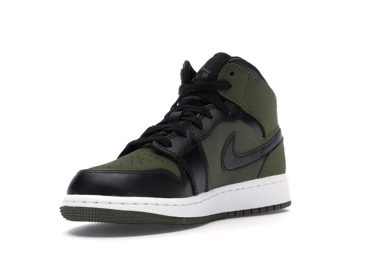 Jordan 1 Mid Olive Canvas Black (GS)