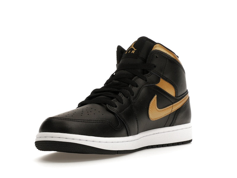 Jordan 1 Mid Black Metallic Gold