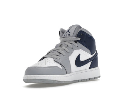 Jordan 1 Mid Wolf Grey Midnight Navy (GS)