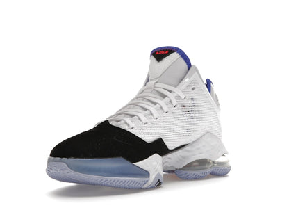 Nike LeBron 19 Low White Medium Blue Siren Red Black