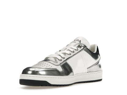 Prada Downtown Low Top Sneakers Leather White Silver