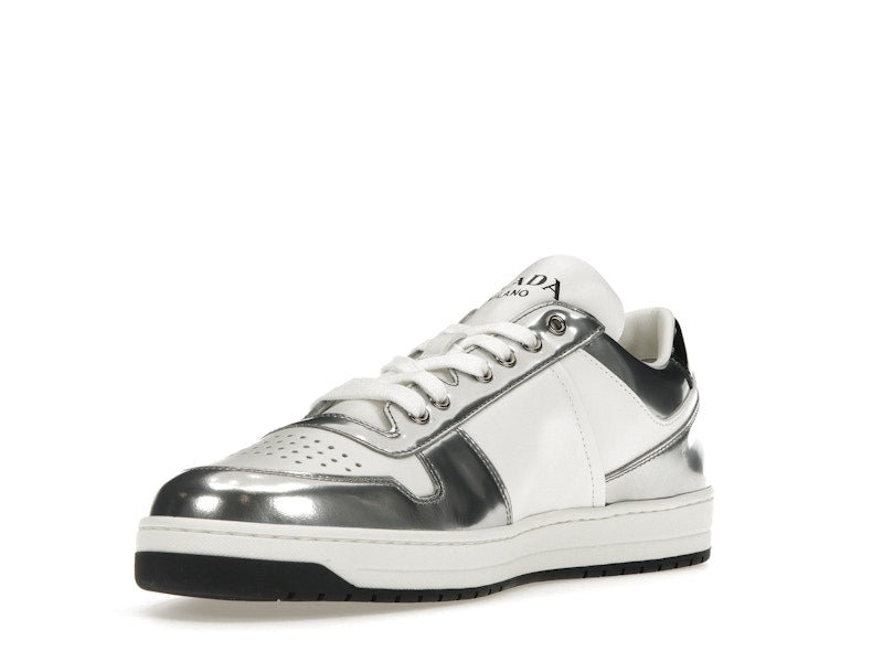 Prada Downtown Low Top Sneakers Leather White Silver