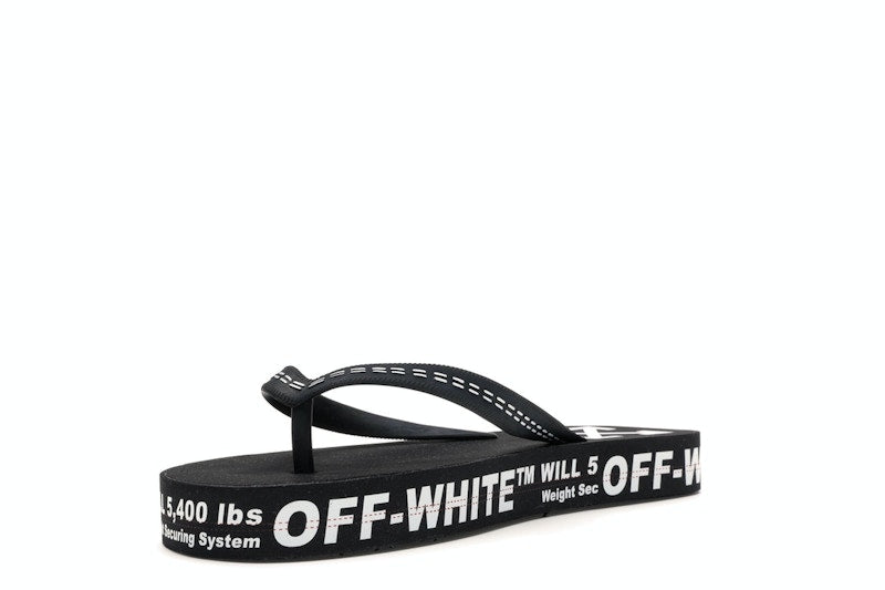 Off-White Logo Typographic Flip Flop Black SS20