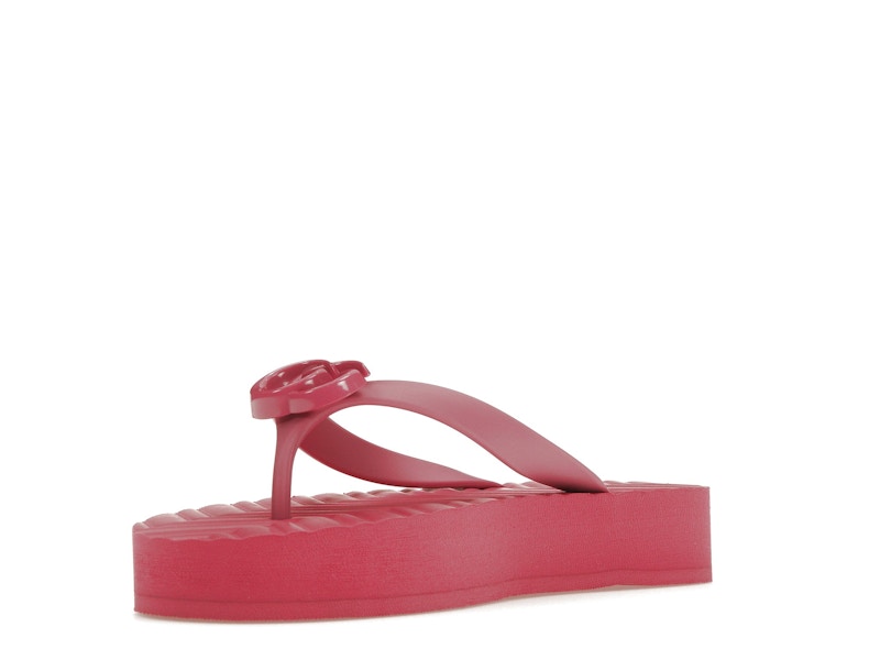 Gucci Chevron Thong Sandal Pink Rubber