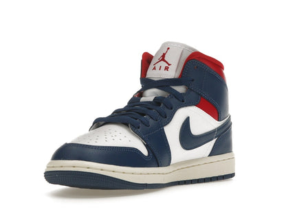 Jordan 1 Mid French Blue Gym Red (Women's)