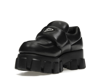 Prada Soft Padded 55mm Loafers Black Nappa Leather
