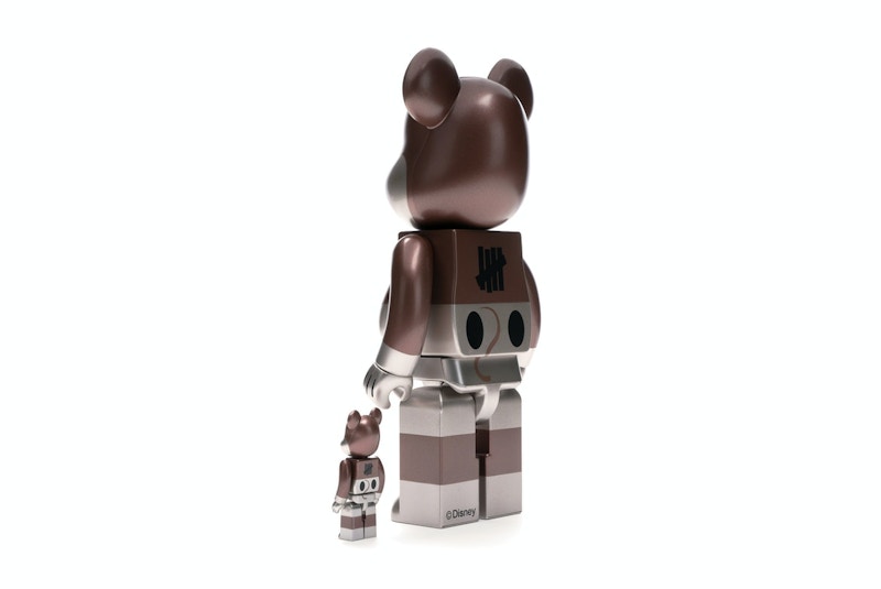 Bearbrick x Undefeated x Disney Mickey Mouse 90th Anniversary 100% & 400% Set Copper/Black