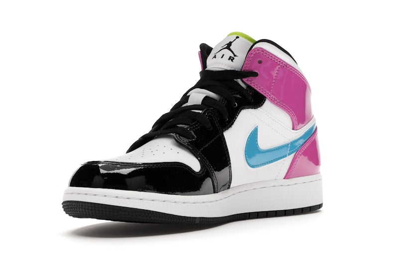 Jordan 1 Mid White Black Cyber Pink (GS)
