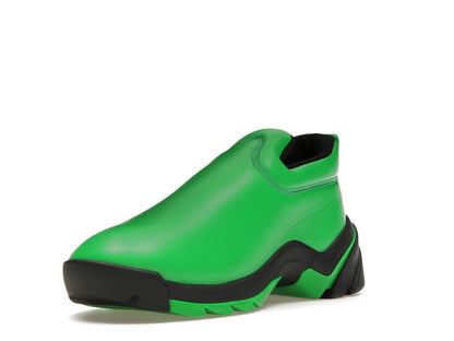 Bottega Veneta Lagoon Low Top Leather Sneaker Black Green