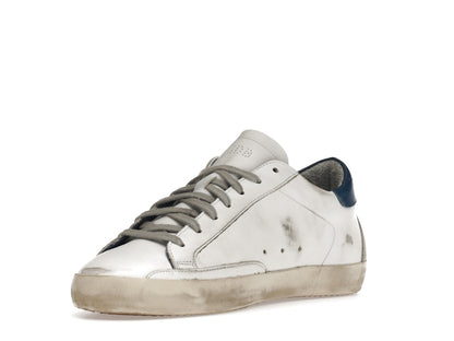 Golden Goose Super-Star White Royal Blue Grey Suede Patch