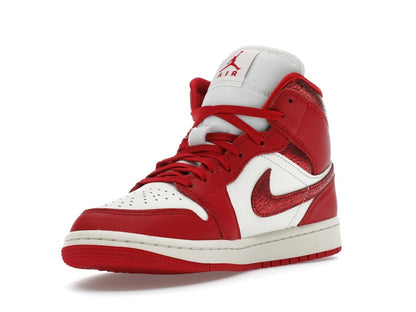 Jordan 1 Mid SE Red Cracked Leather (Women's)