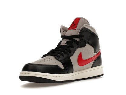 Jordan 1 Mid Black College Grey Gym Red (Women's)