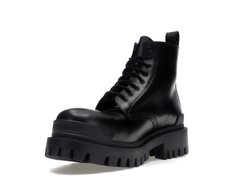 Balenciaga Strike 20mm Lace Up Boot Black