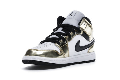 Jordan 1 Mid Metallic Gold Black White (PS)
