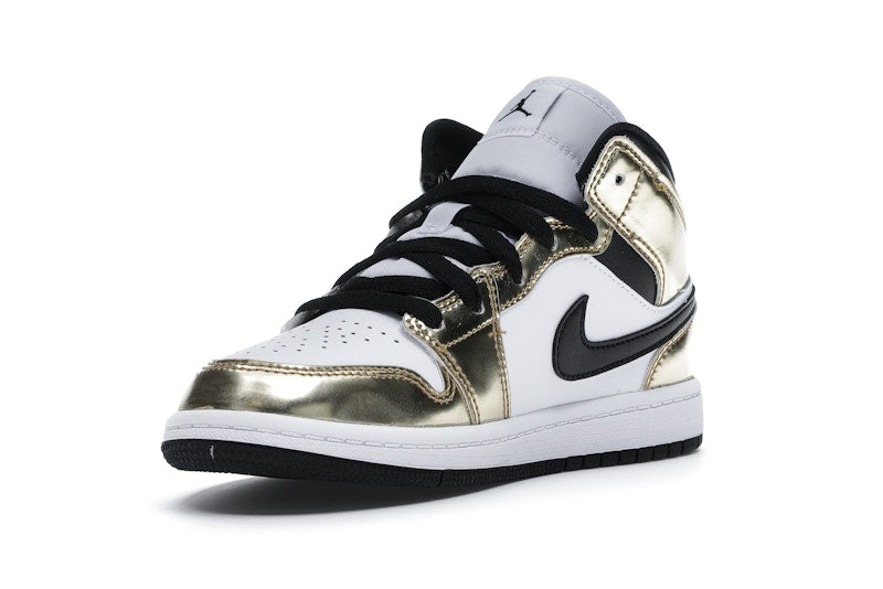 Jordan 1 Mid Metallic Gold Black White (PS)