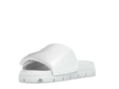Prada Soft Padded 20mm Slide Sandal White Nappa Leather