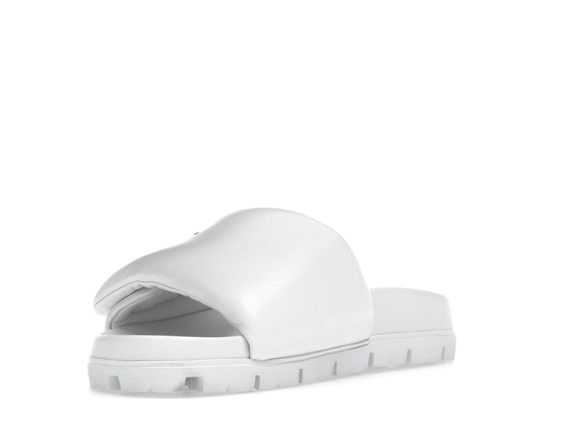 Prada Soft Padded 20mm Slide Sandal White Nappa Leather