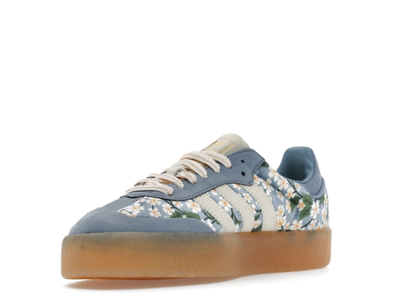 adidas Sambae Liberty London Floral Embroidery Blue Cream White (Women's)