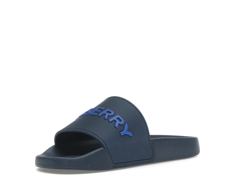 Burberry Embossed Logo Slide Blue
