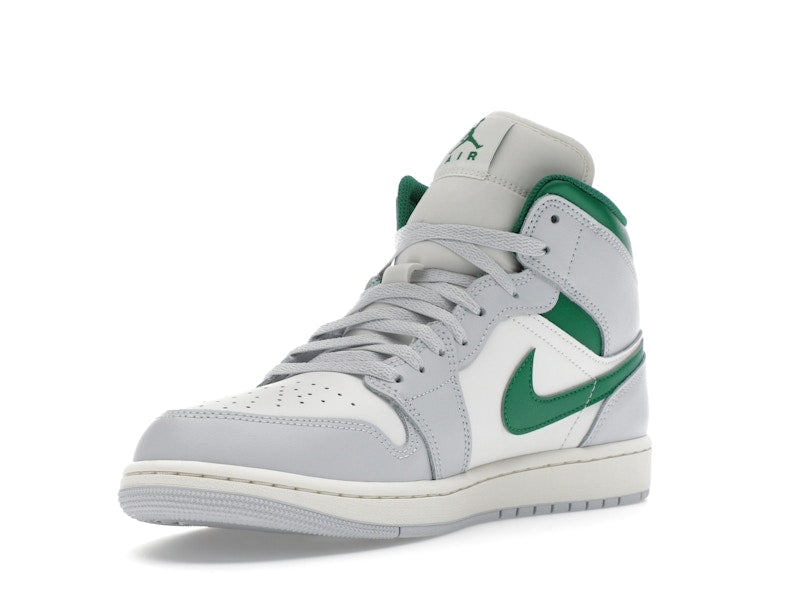 Jordan 1 Mid White Pure Platinum Pine Green