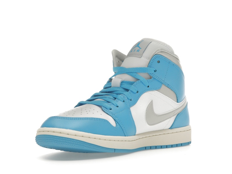 Jordan 1 Mid Dark Powder Blue White Sail Neutral Grey (Women's)