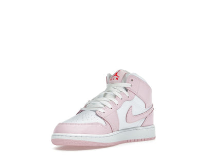 Jordan 1 Mid Pink Foam Fire Red (GS)