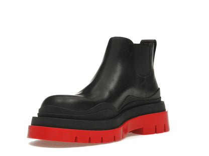 Bottega Veneta Tire Ankle Chelsea Boot Black Red (Women's)