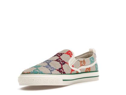 Gucci Tennis 1977 Slip On GG Logo White Multi
