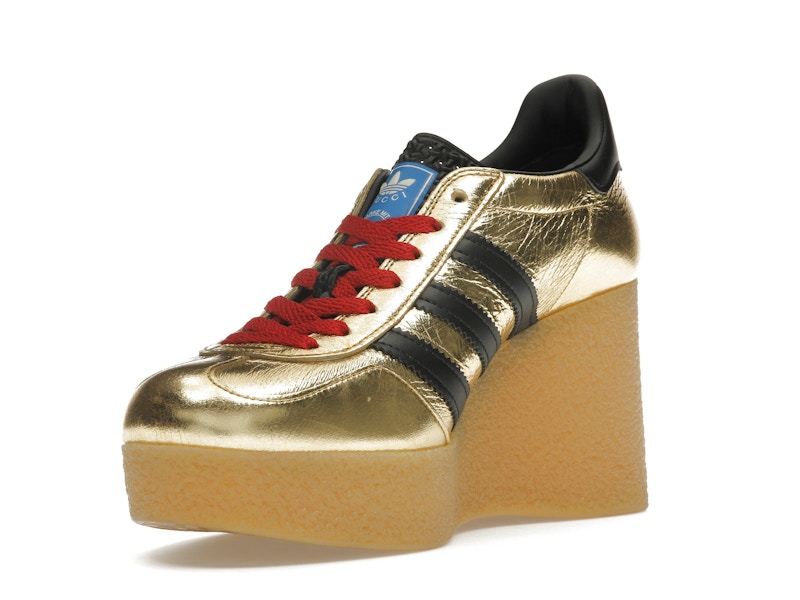 adidas x Gucci Gazelle Wedge Gold Metallic Black (Women's)