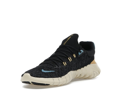 Nike Free Run 5.0 Next Nature Black Anthracite Wheat Gold Noise Aqua (Women's)