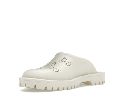 Gucci Slip-on Sandal Cut Out Monogram Mystic White