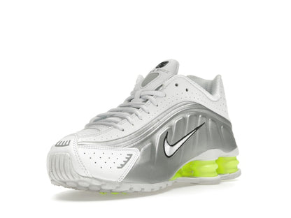 Nike Shox R4 White Metallic Silver Volt (Women's)