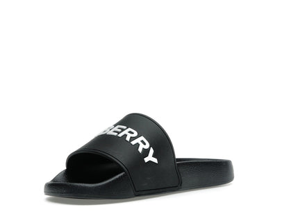 Burberry Logo Slides Black Optic White