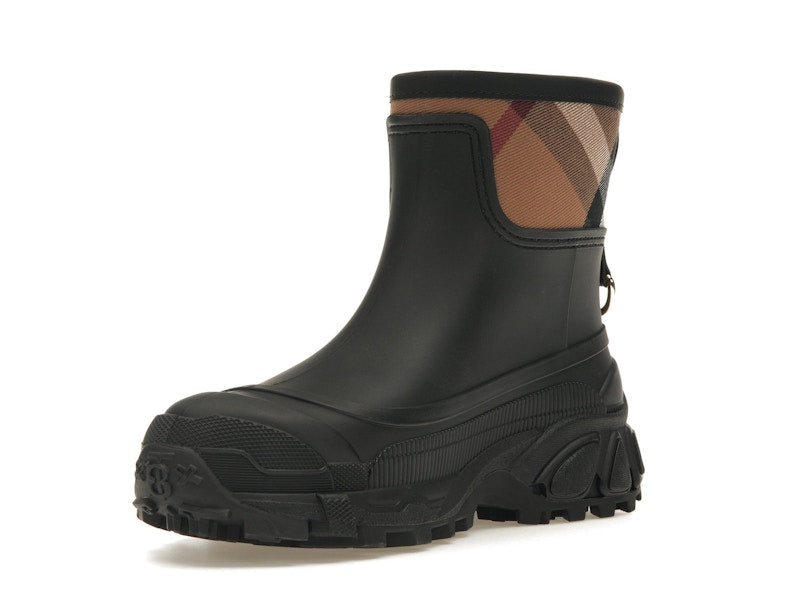 Burberry House Check Rain Boots Black Archive Beige (Women's)