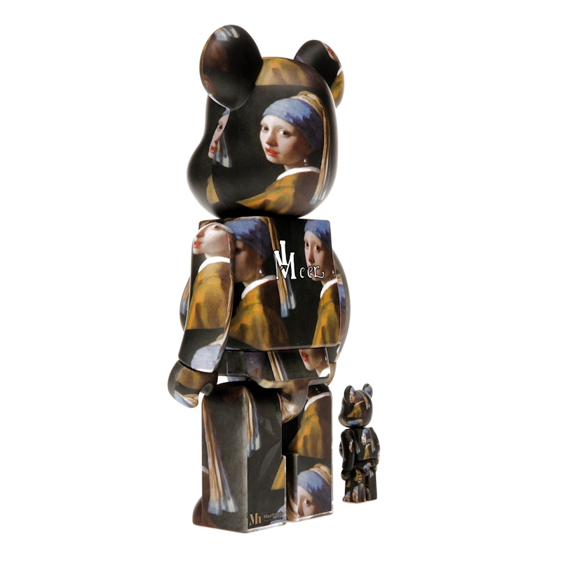 Bearbrick Johannes Vermeer (Girl with a Pearl Earring) 100% & 400% Set