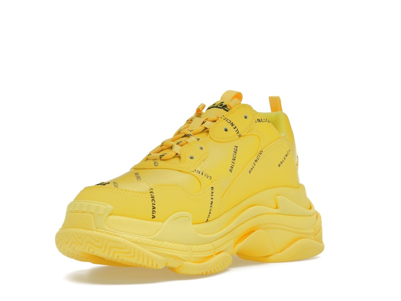 Balenciaga Triple S Allover Logo Yellow