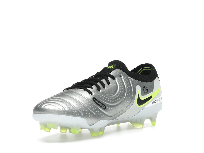 Nike Tiempo Legend 10 Elite FG Metallic Silver Volt Black