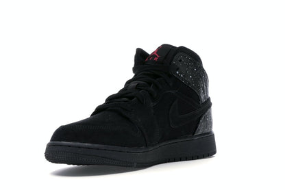 Jordan 1 Mid Black Rush Pink White Splatter (GS)