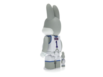 Bearbrick x Space Jam Rabbrick Bugs Bunny 100% & 400% Set Grey