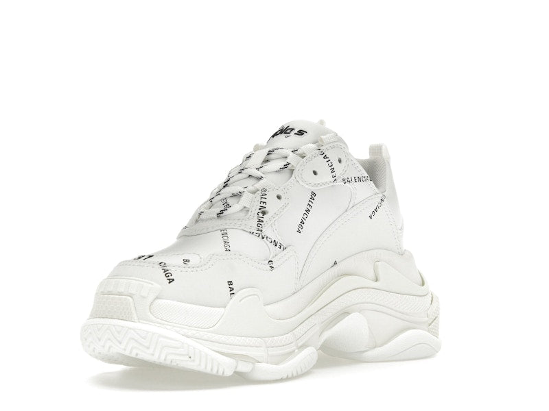 Balenciaga Triple S Allover Logo White (Women's)